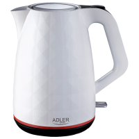 Ceainic electric Adler AD-1277 White 2200 W, 1.7l, Material interior: Plastic