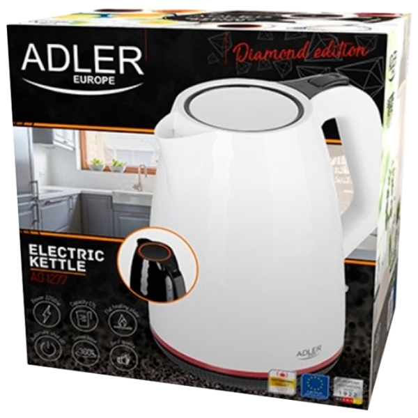 Ceainic electric Adler AD-1277 White 2200 W, 1.7l, Material interior: Plastic photo 5