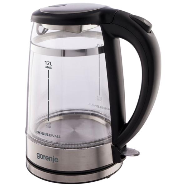 Ceainic electric Gorenje K17GDW Black 2200 W, 1.7 l, Material interior: Sticlă photo 3