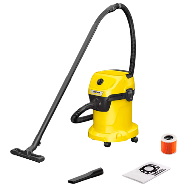 Aspirator cu spălare KARCHER WD 3 V-17/4/20 + Filtru 2.863-314.0 Yellow 1000 W, Uscată, umedă, Sac/17 l photo 1
