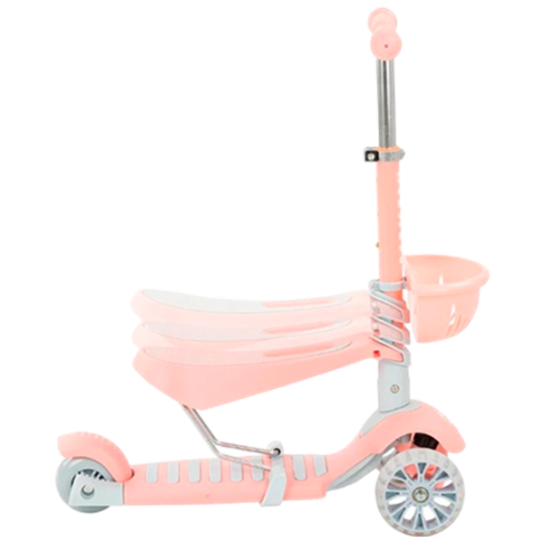 Trotinetă pentru copii cu trei roți Kikka Boo Bon Bon 3 in 1 (3801006010942) Pink 3 ani, 50 kg, Din plastic cu silicon photo 5
