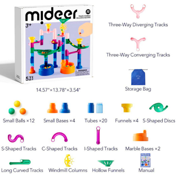 Конструктор Mideer Track Marble Разноцветный Количество деталей 51, 3+ photo 2