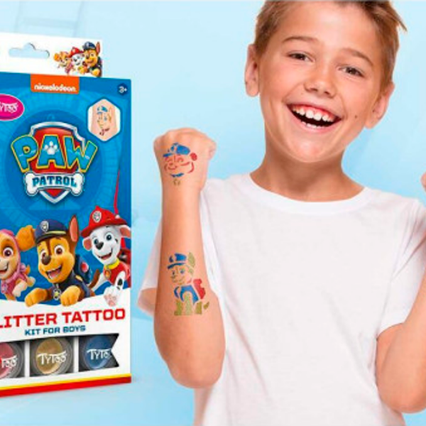 Set de creație Tytoo Glitter Tattoo Kit Paw Patrol 5999094502185 Blue Pentru băieți, 3+ photo 2