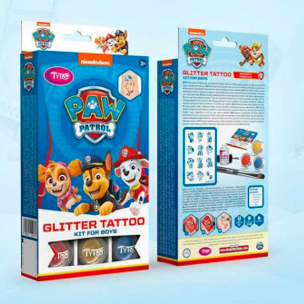 Set de creație Tytoo Glitter Tattoo Kit Paw Patrol 5999094502185 Blue Pentru băieți, 3+ photo 3