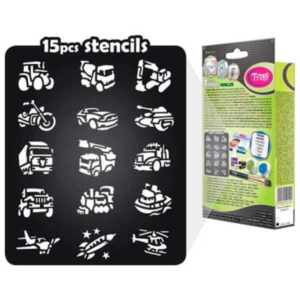 Set de creație Tytoo Glitter Tattoo Kit Vehicles 5999094501805 Multicolor Pentru băieți, 3+ photo 3