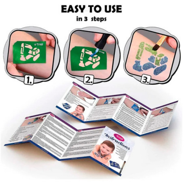 Set de creație Tytoo Glitter Tattoo Kit Vehicles 5999094501805 Multicolor Pentru băieți, 3+ photo 4
