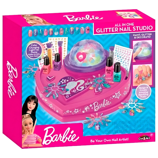 Креативный набор Cra-Z-Art Glitter & Shine Nail Studio Barbie 884920340527 Розовый Для девочек, 8+ photo 1