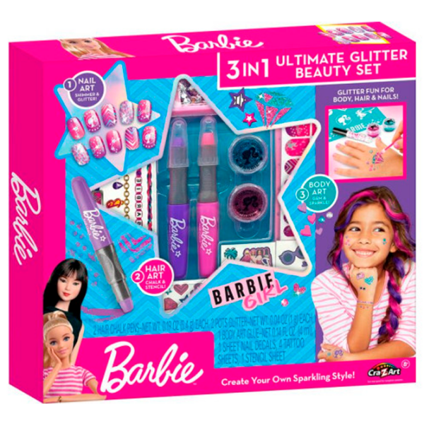 Креативный набор Cra-Z-Art Barbie Ultimate Glitter Beauty Set 3in1 884920340725 Розовый Для девочек, 8+ photo 2