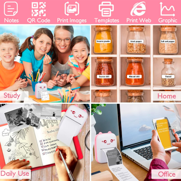 Фотопринтер Eschen Portable Mini Printer Розовый  photo 2