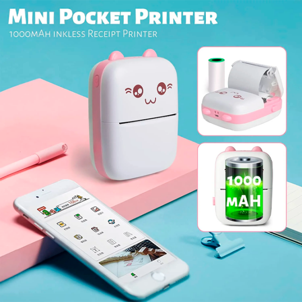 Фотопринтер Eschen Portable Mini Printer Розовый  photo 8