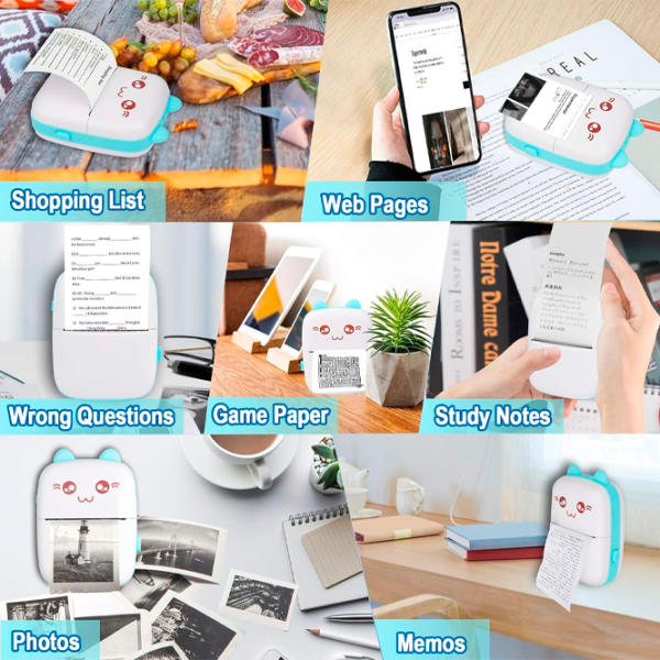 Фотопринтер Eschen Portable Mini Printer Синий  photo 2