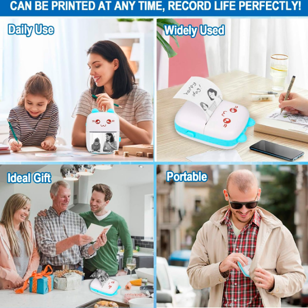 Фотопринтер Eschen Portable Mini Printer Синий  photo 3