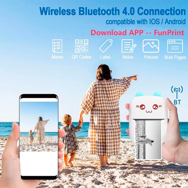 Фотопринтер Eschen Portable Mini Printer Синий  photo 5
