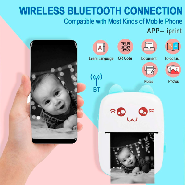Фотопринтер Eschen Portable Mini Printer Синий  photo 8
