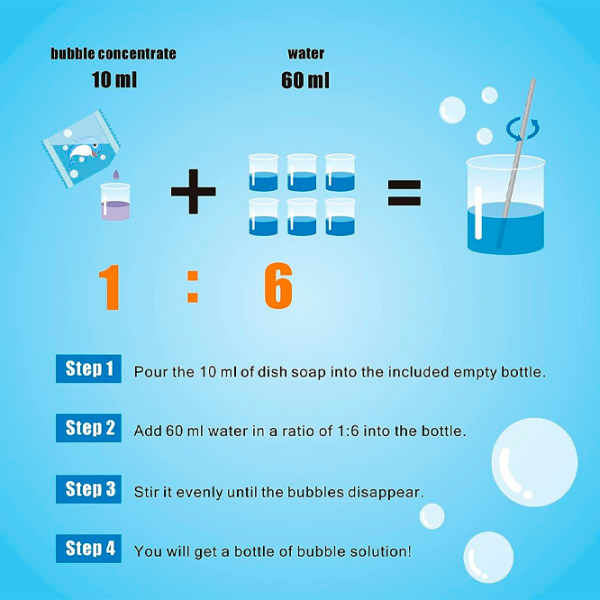 Раствор для приготовления мыльных пузырей Bubble Concentrate for Bubble Machine Прозрачный Для детей, 3+ photo 2