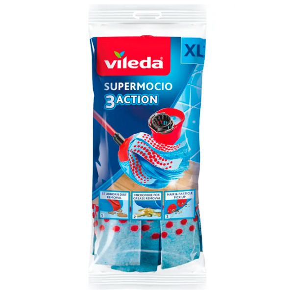 Насадка для швабры Vileda Supermocio 3 Action System Red Синий  photo 1