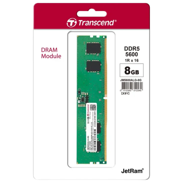 Оперативная память 8 ГБ Transcend JetRam JM5600ALG-8G DIMM, DDR5, 5600 МГц photo 2