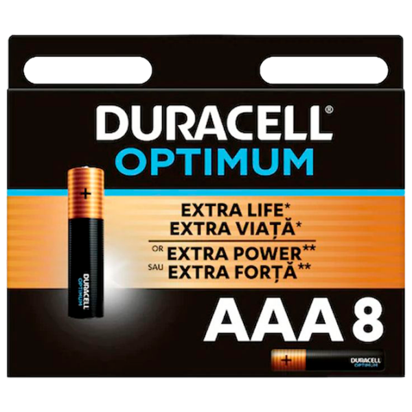 Baterie Duracell Optimum K8 AAA (8 buc.)  photo 1