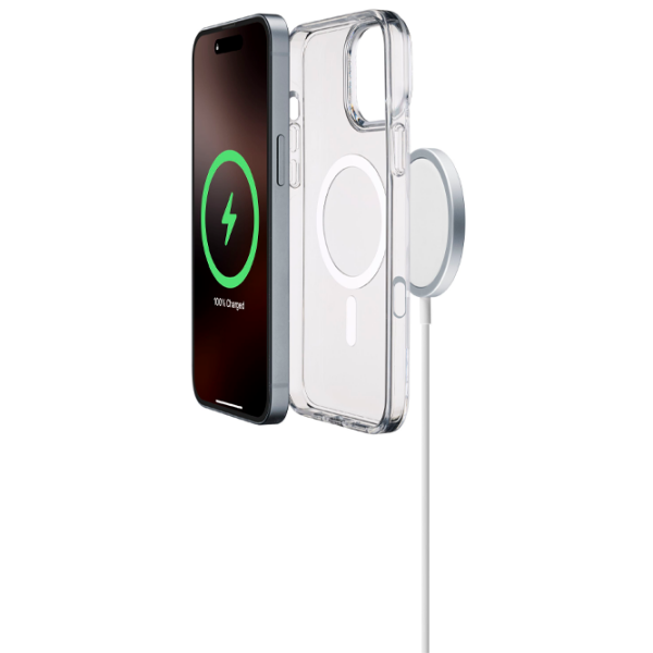 Husă pentru smartphone Apple iPhone 16 Pro (Gloss Mag) White Transparent Cellularline, TPU, MagSafe Back photo 3