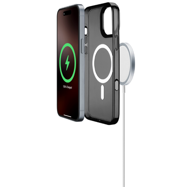 Husă pentru smartphone Apple iPhone 16 Pro (Gloss Mag) White Black Cellularline, TPU, MagSafe Back photo 2