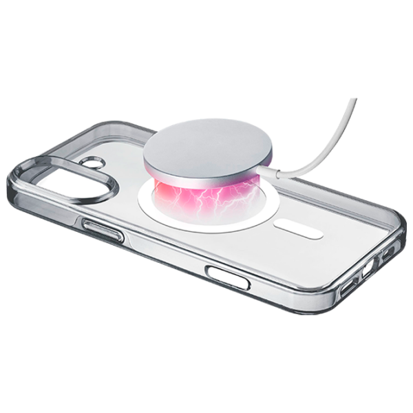 Husă pentru smartphone Apple iPhone 16 (Gloss Mag) White Transparent Cellularline, TPU, MagSafe Back photo 4