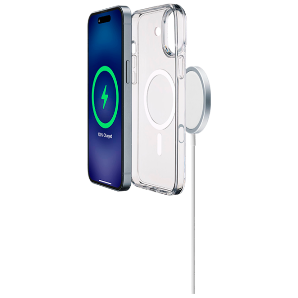 Husă pentru smartphone Apple iPhone 16 (Gloss Mag) White Transparent Cellularline, TPU, MagSafe Back photo 5