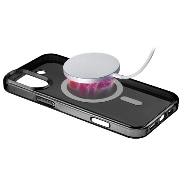 Чехол для смартфона Apple iPhone 16 (Gloss Mag) White Черный Cellularline, ТПУ, MagSafe Back photo 2