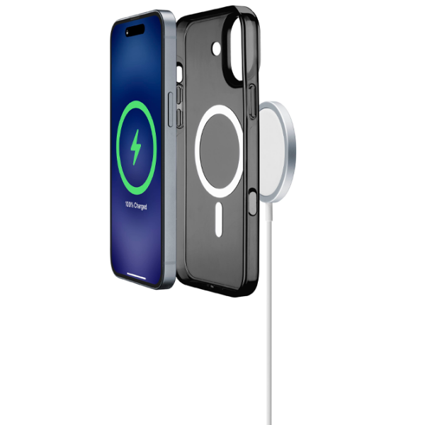 Чехол для смартфона Apple iPhone 16 (Gloss Mag) White Черный Cellularline, ТПУ, MagSafe Back photo 3