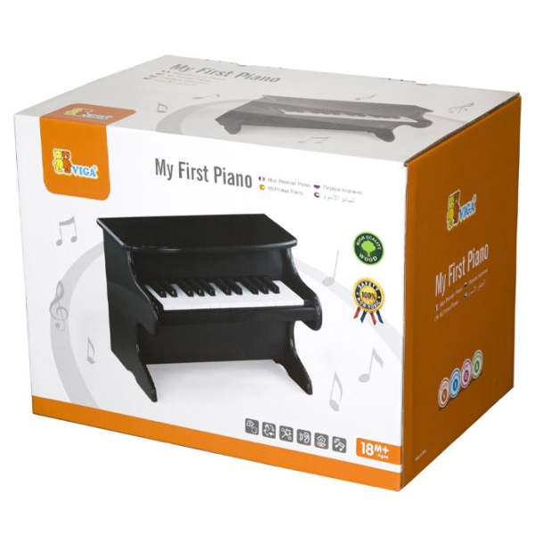 Pian pentru copii VIGA My First Piano 15 clape Black Vârsta recomandată: 1.5+ photo 1