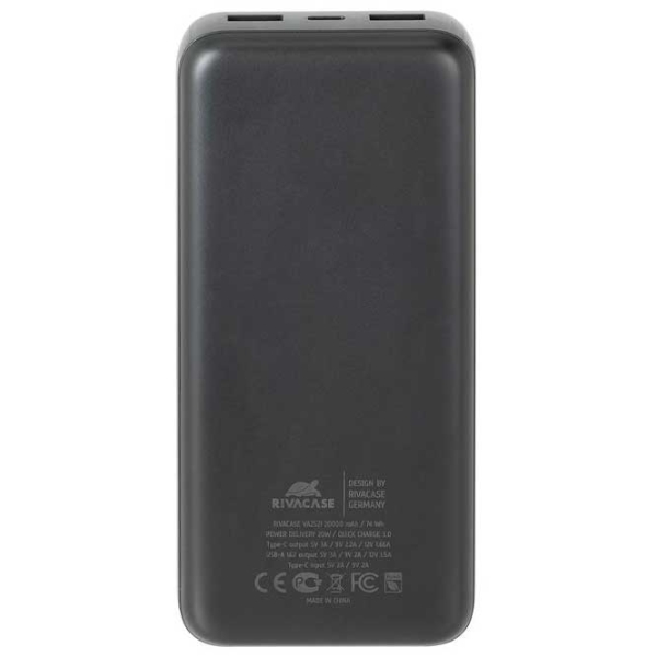 Power Bank 20000 mAh RivaCase VA2521 (20 W) Black  photo 3