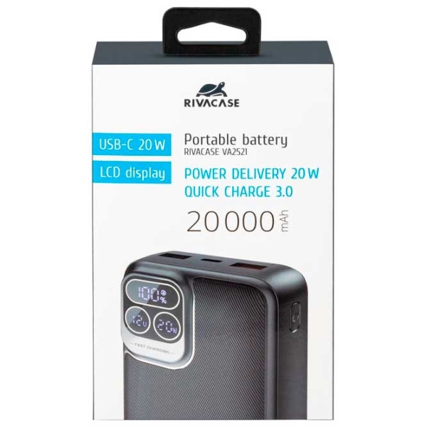 Power Bank 20000 mAh RivaCase VA2521 (20 W) Black  photo 4