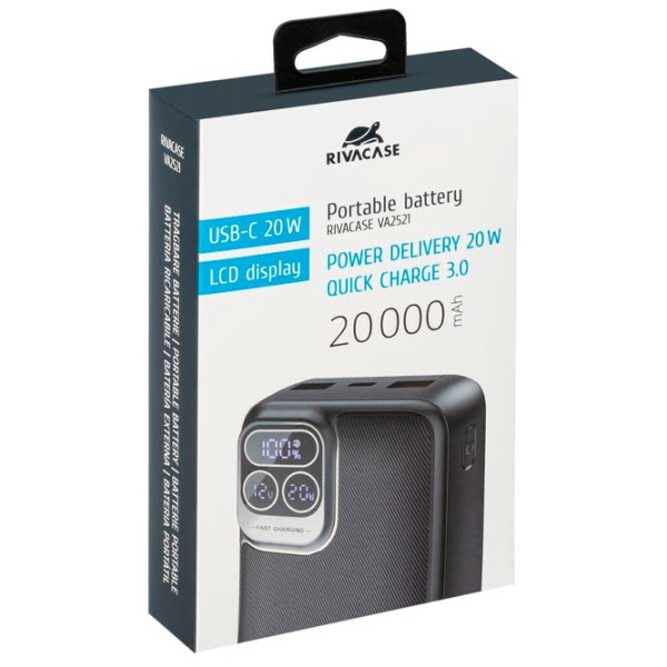 Power Bank 20000 mAh RivaCase VA2521 (20 W) Black  photo 5