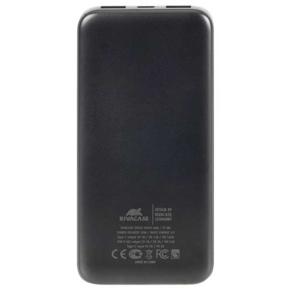 Power Bank 10000 мАч RivaCase VA2511 (74 Вт) Черный  photo 2