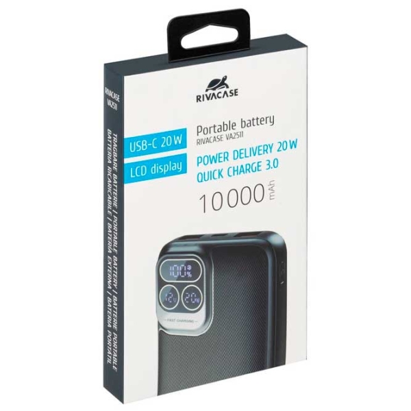 Power Bank 10000 мАч RivaCase VA2511 (74 Вт) Черный  photo 5