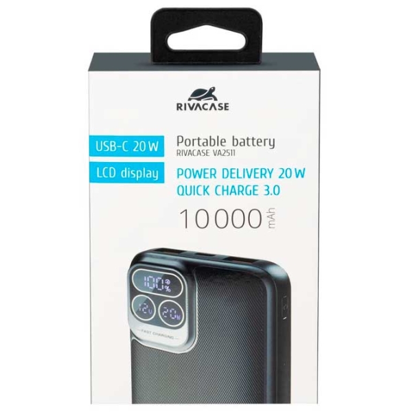 Power Bank 10000 мАч RivaCase VA2511 (74 Вт) Черный  photo 6