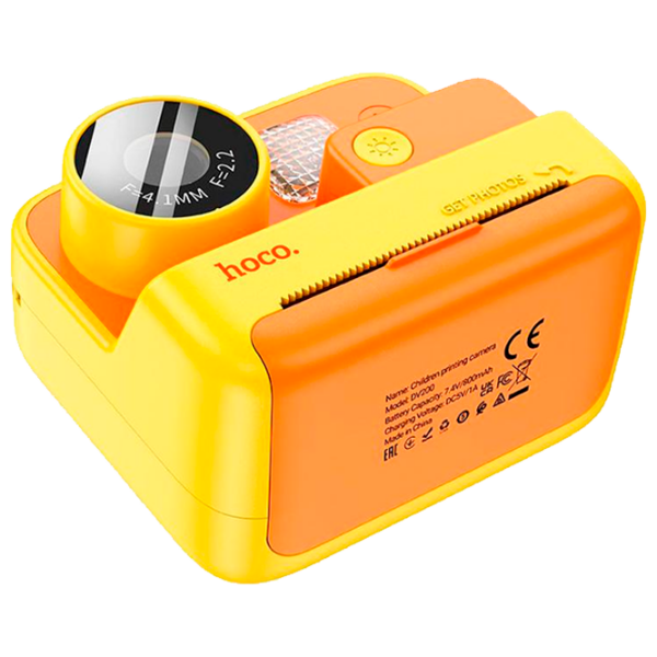 Фотоаппарат Hoco Children Printing Camera Dual Lens DV200 Желтый Для детей, 6+ photo 8