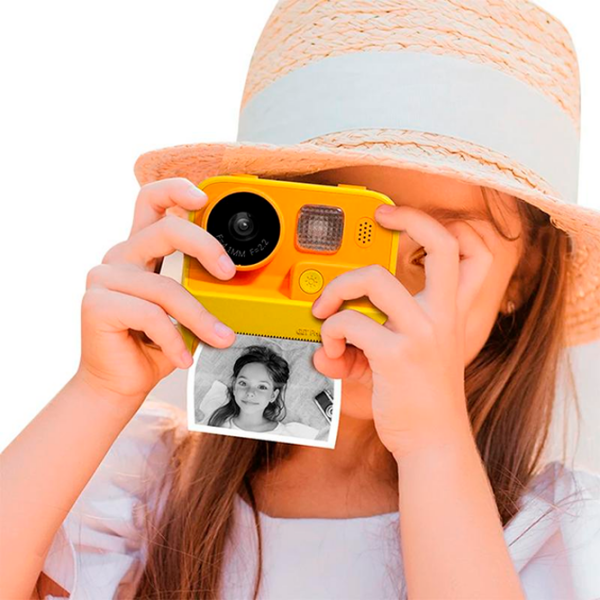 Фотоаппарат Hoco Children Printing Camera Dual Lens DV200 Желтый Для детей, 6+ photo 9