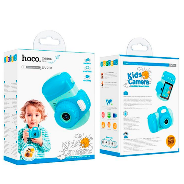 Фотоаппарат Hoco Children Camera Dual Lens DV201 Синий Для детей, 6+ photo 5