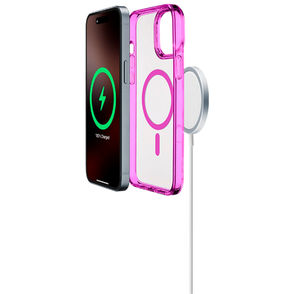 Чехол для смартфона Apple iPhone 16 Pro Max (Iconic Mag) Прозрачный Розовый Cellularline, ТПУ, MagSafe Back photo 3