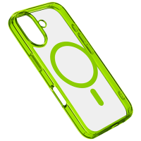 Чехол для смартфона Apple iPhone 16 (Iconic Mag) Прозрачный Лаймовый Cellularline, ТПУ, MagSafe Back