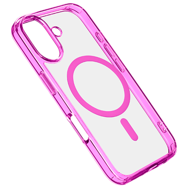 Чехол для смартфона Apple iPhone 16 (Iconic Mag) Прозрачный Розовый Cellularline, ТПУ, MagSafe Back photo 1