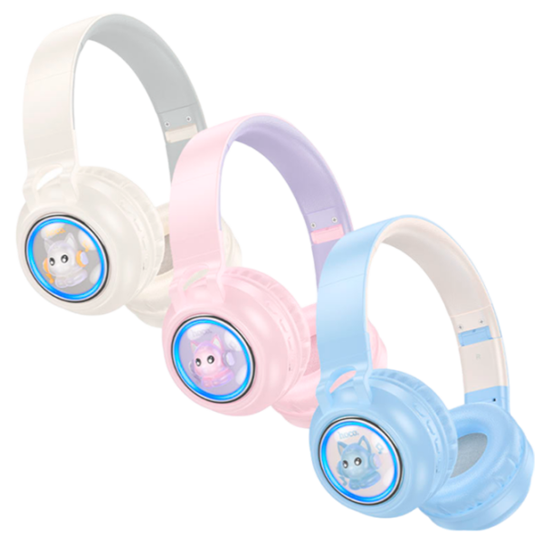 Căști Hoco W50 Cute Fun Pink Fără fir / Personal / On the ear photo 3