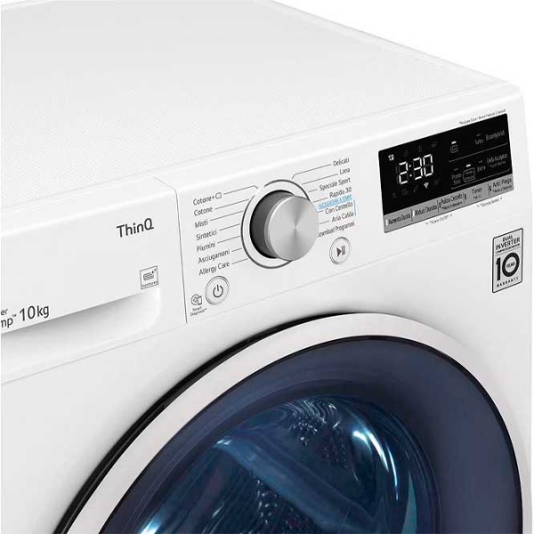 Mașină de uscat rufe LG RH10V9AV4W White 10 kg, A+++ photo 9