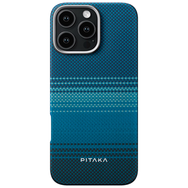 Чехол для смартфона Apple iPhone 16 Pro Max (Tactile Woven) White Синий Pitaka, PC, MagSafe Back photo 1