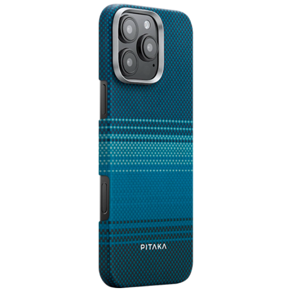 Чехол для смартфона Apple iPhone 16 Pro Max (Tactile Woven) White Синий Pitaka, PC, MagSafe Back photo 3