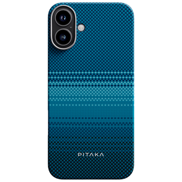 Чехол для смартфона Apple iPhone 16 (Tactile Woven) White Синий Pitaka, PC, MagSafe Back photo 1