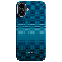 Чехол для смартфона Apple iPhone 16 (Tactile Woven) White Синий Pitaka, PC, MagSafe Back