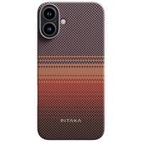 Чехол для смартфона Apple iPhone 16 (Tactile Woven) Sunset Красный Pitaka, PC, MagSafe Back