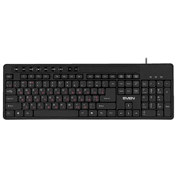Tastatură Sven KB-C3060 Black Home and Office, Cu fir photo 1