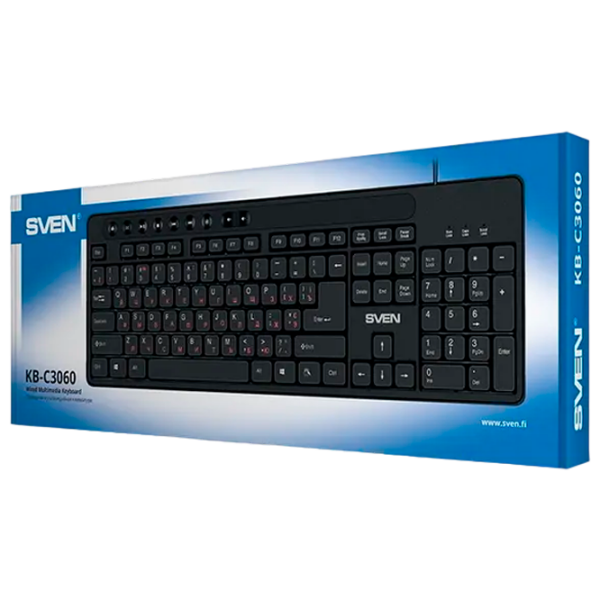 Tastatură Sven KB-C3060 Black Home and Office, Cu fir photo 4